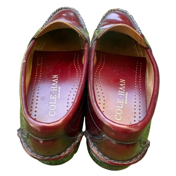 Cole Haan Mens Leather Penny Loafers Burgundy Slip-On Dress Shoes Size 11 D - Picture 3 of 6